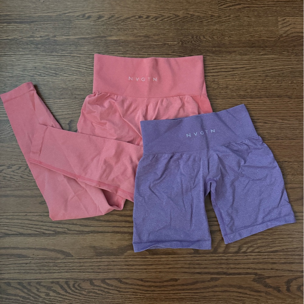 NVGTN Purple and Pink Leggings/Shorts bundle!!